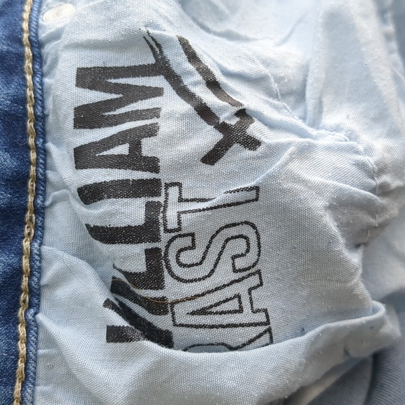 24 William Rast Jeans Distressed Frayed Raw Hem Blue Denim - Picture 14 of 17